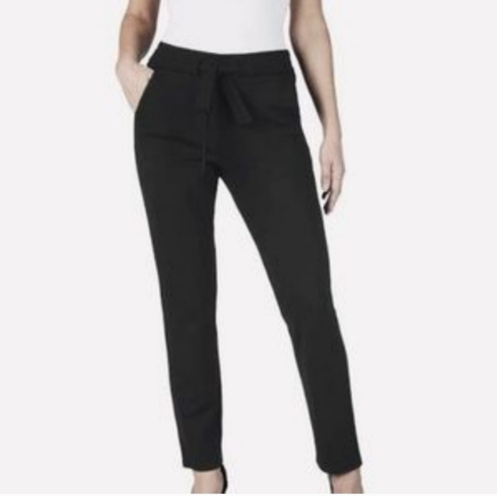Badgley Mischka pants Small Black Tie Front High Rise Trouser